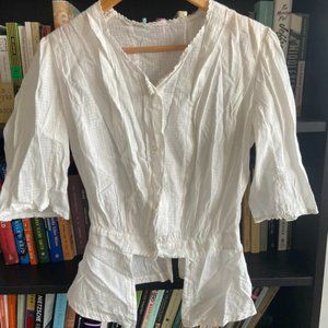 Vintage white peasant top size S